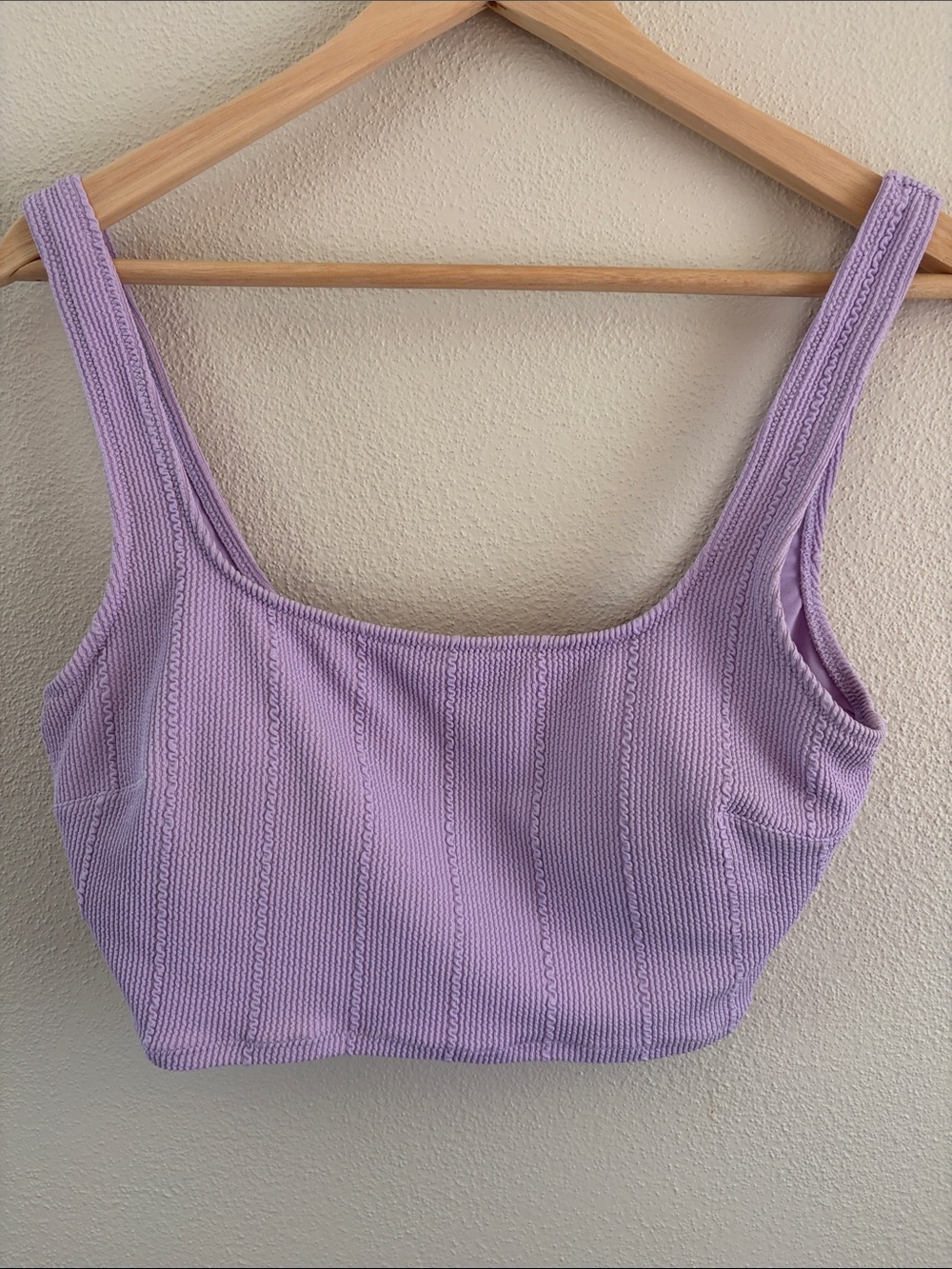 Aerie scoop neck purple bikini top | size large